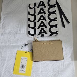 Marc Jacobs Beige Leather Card Holder